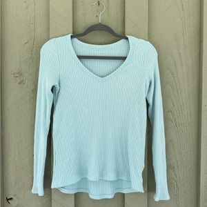 American Eagle Outfitters Ribbed Knit Long Sleeve Shirt Womens XS